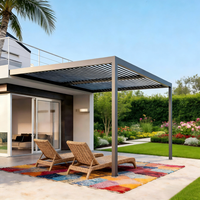Pergola bioclimatique de luxe motorisée électrique en aluminium, étanche, résistante à la neige, écologique, avec toit à lames orientables intégré