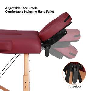 Mesa de masaje portátil, cama de Spa, altura plegable ajustable, cama de masaje de 2 pliegues, cama de tatuaje de salón Facial profesional de cuero Pu - Product Image 2