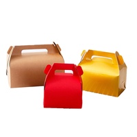 Boîte à pâtisserie en papier kraft recyclable, petite/moyenne/grande, avec revêtement UV, pour emballage alimentaire à emporter (mousse, tarte, gâteau)