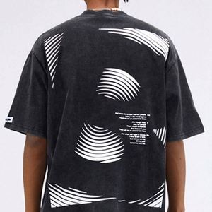 Camiseta Personalizada con Gráficos para Hombre, Estilo Vintage Hiphop, Algodón, Streetwear, Oversize, Cactus Jack Lightning Marrón - Product Image 1