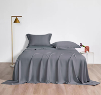 Ensemble de literie personnalisé en bambou biologique 100% naturel de luxe, couleur unie, draps, couette