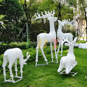 Esculturas de Ciervos Realistas de Fibra de Vidrio, Decoración de Jardín para Exteriores, Figura de Animal Personalizable - Product Image 3
