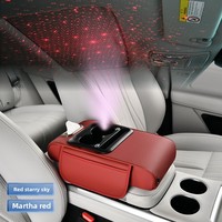 Boîte d'accoudoir de voiture en plastique Star Top améliorée avec coussin surélevé, porte-mouchoirs, porte-gobelet, sac de rangement et coussin de coude OLIVER Fit