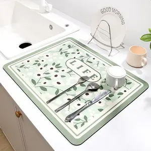 La più recente vendita caldo fresco cucina piano di scarico Pad assorbente piede del bagno antiscivolo tappetino in gomma morbido cuscino