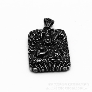 Yunnique – collier avec pendentif Bouddha en acier titane, avec motif de huit divinités du zodiaque, bijoux cadeau unisexe - Product Image 5