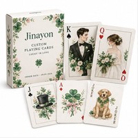 Cartes à jouer personnalisées New York Lucky Clover, Lucky Love pour les cadeaux de mariage aux États-Unis, 57 x 87 mm, papier couché 300 g/m², boîte en papier