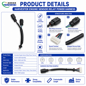 수확기 엔진 센서 릴레이 전원 케이블 어셈블리용 OEM 배선 하네스 - Product Image 3