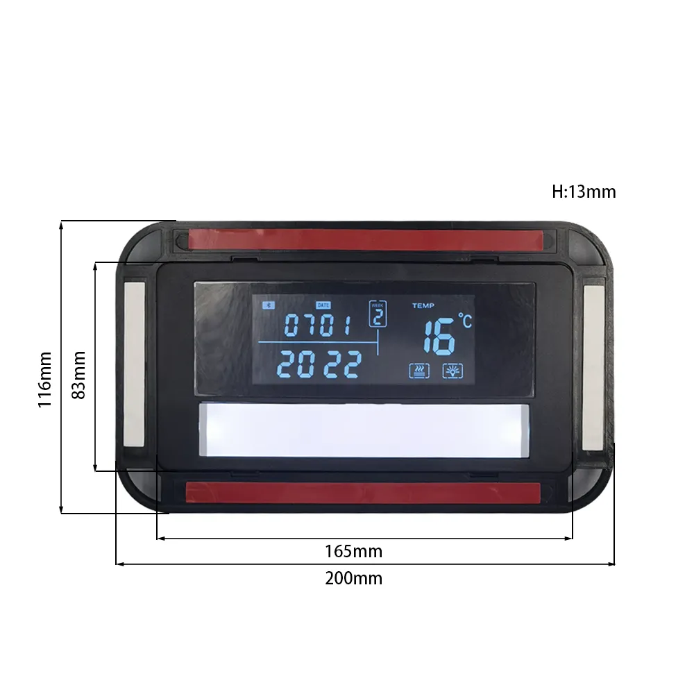 Sakelar sensor peredupan sentuh enam tombol, tampilan layar monokrom, koneksi Bluetooth, cermin ponsel