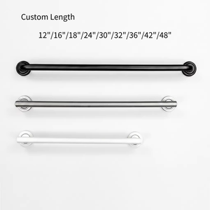 Barre d'appui sécurisée en acier inoxydable de 48 pouces avec finition chromée polie, comme poignée et rail de sécurité antidérapants pour douche à fixation murale - Product Image 2
