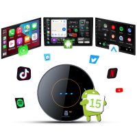 PlayAiBox Qualcomm 6350 con Sistema Android 15, Carplay Inalámbrico, 8GB+128GB, para YouTube y Netflix, con GPS Integrado para Autos con CarPlay OEM