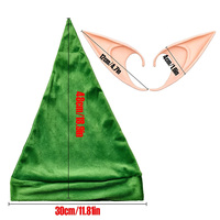 Chapeau d'elfe de Noël vert avec oreilles d'elfe, ensemble de maquillage de personnage d'Halloween pour adulte, costume de cosplay CS089