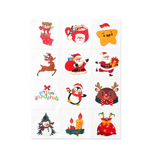 Autocollants de tatouage temporaire de <span class=keywords><strong>Noël</strong></span> qui brillent dans le noir |   Tatouages ​​pour le visage lumineux et doux pour la peau pour enfants, thème <span class=keywords><strong>Noël</strong></span> - Product Image 5