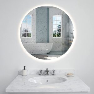 Moderno contemporaneo Frameless rotondo LED specchio di vanità luce 5mm di vetro di spessore con illuminazione a LED per il trucco - Product Image 3