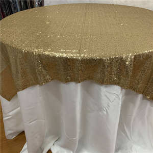 Nappe à paillettes pour banquet de mariage rond marron housse en tissu réutilisable pour dîner en plein air ensemble de fête en gros - Product Image 6