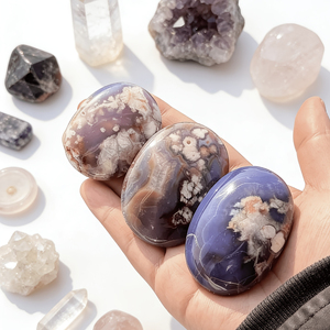 Pierre de Palmier en Agate Cerise Bleue, Cristal de Guérison, Vente en Gros, Fengshui, Reiki, Cadeau de Mariage - Product Image 1