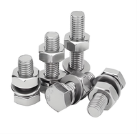 Vis à tête hexagonale en acier inoxydable ZLD 304 DIN933, ensemble de vis, écrous, rondelles plates et rondelles à ressort, service personnalisé disponible