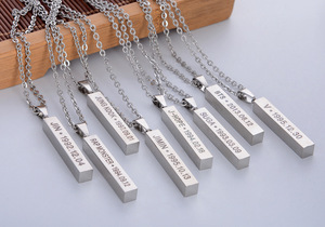 <span class=keywords><strong>Collar</strong></span> <span class=keywords><strong>de</strong></span> Acero Inoxidable Unisex con Barra Vertical, Estilo EXO TFBOYS, para Regalo <span class=keywords><strong>de</strong></span> Aniversario, para Uso Personal y en Grupo - Product Image 5