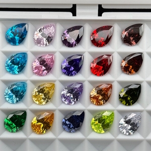 Pierres synthétiques en zircone cubique de qualité 5A HQ Gems, <span class=keywords><strong>jaune</strong></span> clair, forme <span class=keywords><strong>poire</strong></span>, 2X3-13X18, traitement de cirage/entraînement à l'huile - Product Image 1