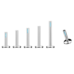 Base de remplacement pour piercing de lèvre en titane G23 à filetage interne, pour bijoux de piercing d'oreille, conforme à la norme ASTM F136 - Product Image 5