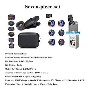 Kit d'objectifs universels pour téléphone HD 7-en-1 et 10-en-1 avec grand angle, <span class=keywords><strong>macro</strong></span> et fisheye pour tous les smartphones - Product Image 6