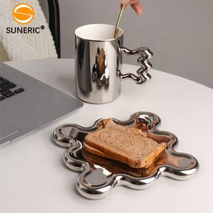 แก้วมัคเซรามิกนอร์ดิกขนาด<span class=keywords><strong>300</strong></span>มล. มีเอกลักษณ์เฉพาะถ้วยกาแฟชาสีฟ้าและจานรองชุดของขวัญ - Product Image 4