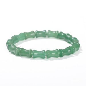Gelang Batu Alam Giok Selatan Bentuk Bambu Aventurine untuk Wanita, Energi Penyembuhan Reiki, Batu Permata Tipis - Product Image 5