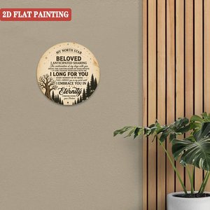 Plaque murale en aluminium ronde de 20 cm avec rennes de Noël festifs, décoration métallique pour la saison des fêtes, idéale pour les fêtes sur le thème du pays des merveilles hivernales - Product Image 3