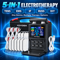 Appareil d'électrothérapie TENS EMS portable pour le corps, 80 modes, 4 canaux indépendants, 30 niveaux d'intensité, écran couleur avec étui de transport