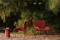 Ensemble de table et chaises de jardin en aluminium avec corde tressée, design moderne, durable et imperméable, empilable