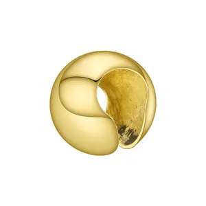 Fashion Jewelry Big Ball Punk Ear Cuff Clip On Earrings Gold Color Rock Pea Earings Without Piercing Wholesale EC191038