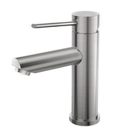 Robinet de lavabo monocommande en acier inoxydable brossé, à prix avantageux, pour salle de bain, à poser sur le comptoir