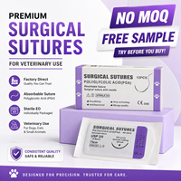 Sutures chirurgicales PGA marquées CE pour usage vétérinaire, fil à aiguille absorbable, emballage stérile EO avec offre d'échantillon gratuit
