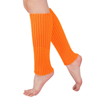 Chaussettes sans pied en tricot fluorescent pour femmes des années 80, chaussettes côtelées, bas, accessoires d'Halloween