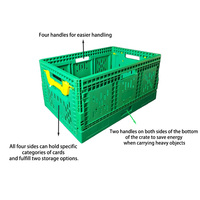 Caisse agricole pliable en plastique et maille PP robuste avec design ventilé pour le stockage des fruits et légumes