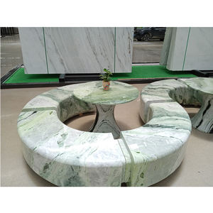 Set da Pranzo da Giardino in Pietra di Giada Naturale, <span class=keywords><strong>Tavolo</strong></span> da Caffè di Lusso in <span class=keywords><strong>Marmo</strong></span> Verde Onice - Product Image 3