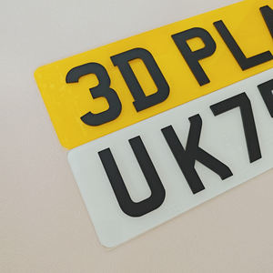 Vente en gros de lettres noires surélevées en 3D, autocollants en acrylique gravés au laser pour numéros de voiture, plaques d'impression gaufrées, trophées - Product Image 5