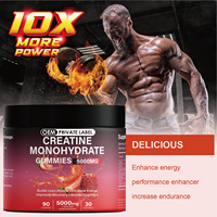 Complément alimentaire en gommes pré-entraînement OEM Gym, gommes pour développer les muscles, booster d'énergie, 5000 mg de créatine monohydrate en gommes