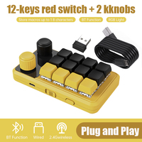 Untuk Pemrograman Nirkabel Tombol Kustom Makro RGB 3 Tombol Salin Tempel Tombol Mini Photoshop Keypad Gaming Mekanik Hotswap Merah F455