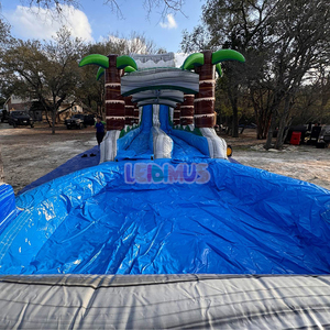 Toboggan aquatique gonflable géant avec deux pistes et une grande piscine à éclaboussures - PVC robuste pour le plaisir estival en plein air - Product Image 2