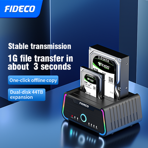 Новый дизайн FIDECO RGB автономный клон док-станция для жесткого диска 2,5 3,5 дюймов SATA HDD SSD дубликатор - Product Image 3