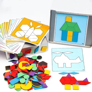 자석 나무 창의력 모양 퍼즐 아동 조기 교육 지능 칠교놀이 기하학 도형 장난감 - Product Image 3