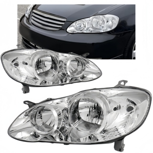 Faros Delanteros para Automóvil, Repuestos de Faros, Conjunto de Faros para <span class=keywords><strong>Toyota</strong></span> <span class=keywords><strong>Corolla</strong></span> 2003 2004 2005 2006 <span class=keywords><strong>2007</strong></span> <span class=keywords><strong>2008</strong></span> 2009 Cromados - Product Image 1