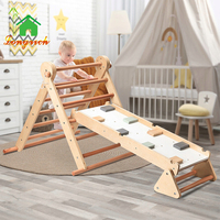 Cadre d'escalade en bois pliant intérieur pour tout-petits avec rampe Montessori Gym Structure de jeu et pour Pikler Triangle Set pour enfants