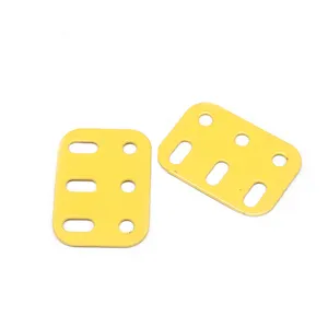 Flat Flexible Rectangular Metal Plate Obtuse Reverse Angle Bracket yellow flat plate with hole