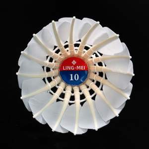 LINGMEI-10 Treinamento Badminton Peteca Branco Ganso Pena Voando Estabilidade Durável Peteca Bola Lingmei 10 Modelo - Product Image 2