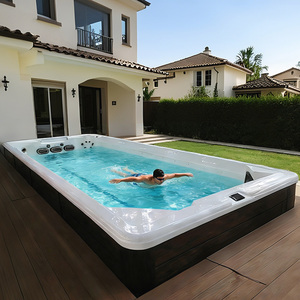 Piscine de <span class=keywords><strong>spa</strong></span> extérieure avec deux zones et systèmes séparés, piscine multifonctionnelle de massage et d'entraînement, <span class=keywords><strong>spa</strong></span> de luxe pour 4 à 10 personnes - Product Image 4