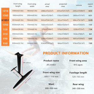 โรงงาน OEM เชี่ยวชาญด้านคาร์บอนฟอยล์ JFS1051 915 ตารางเซนติเมตร SUP ไฮโดรฟอยล์ วิงปั๊มเซิร์ฟฟิ่ง JFS1051 โรงงาน OEM เชี่ยวชาญด้านคาร์บอน F - Product Image 2