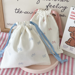 Biểu Tượng Tùy Chỉnh Tái Chế Gói Quà Tặng Giày Lưu Trữ Pouch Vải Bông Dây Kéo Bow Túi Organza Bông Bụi Túi Quà Tặng Với Bow - Product Image 3