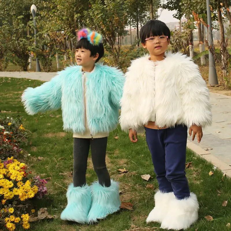 Оптовая продажа, модное зимнее Детское пальто из искусственного лисьего меха, куртка для малышей с капюшоном из искусственного меха