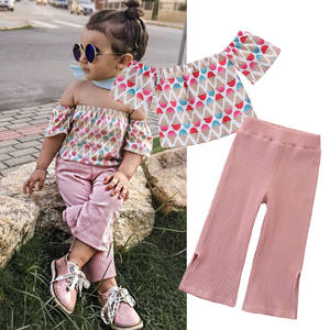 ชุดเสื้อผ้าเด็กทารกแบบขาบาน กางเกงขายาวผู้หญิง ชุดกางเกงเด็กผู้หญิง ขายส่งจากจีน - Product Image 3